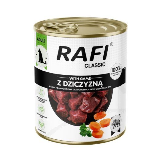 RAFI Classic metsloomadega - märgkoeratoit - 800 g