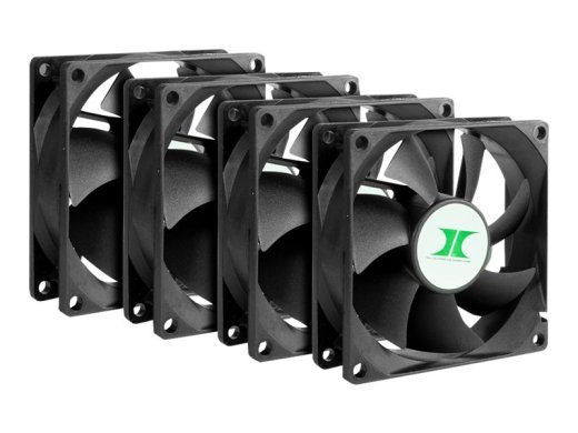 Inter-Tech 4-Pack Black 80mm Fans