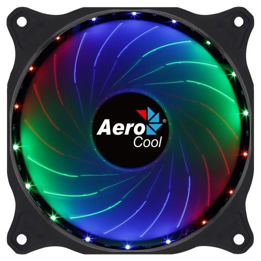 Aerocool COSMO12FRGB PC Ventilaator 12cm LED RGB Molex Ühendus Vaikne Must