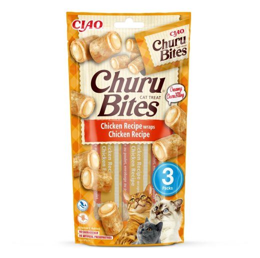 INABA Churu Bites Kana retsept ümbrikud kassatoidud - 3x10 g