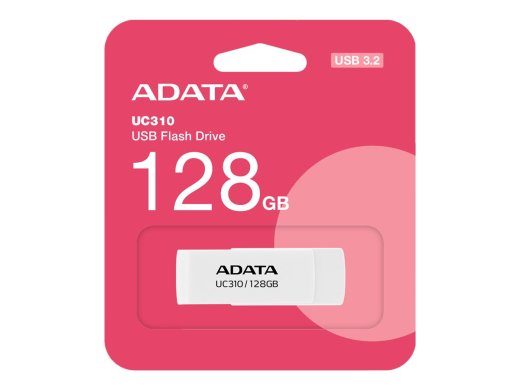 ADATA UC310 128GB USB 3.2 Gen 1 Flash Drive White