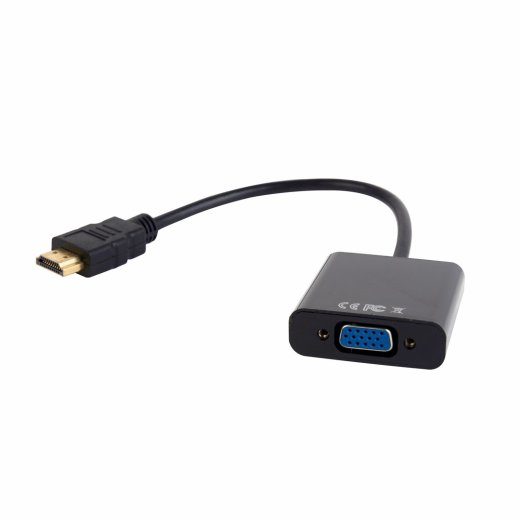 Gembird A-HDMI-VGA-03 videokaabli adapter, 0,15 m, HDMI VGA-le, must
