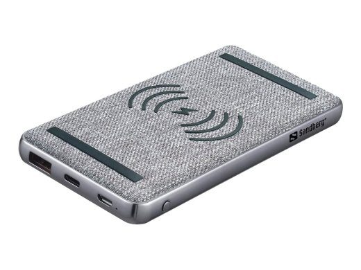 Sandberg 10000mAh Juhtmevaba Power Bank, Hall Hõbedane