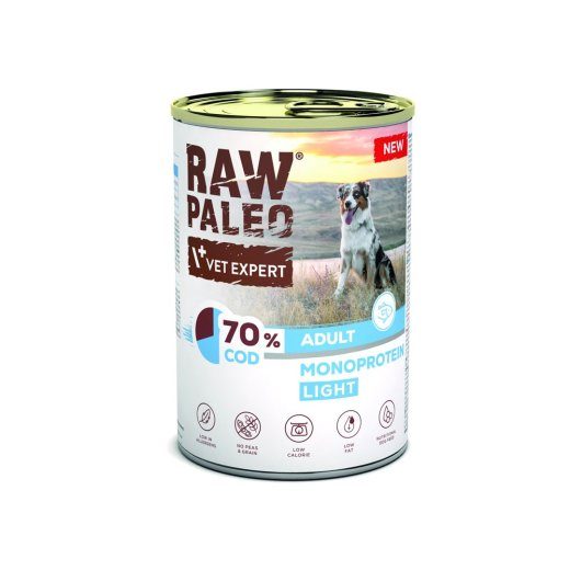 VETEXPERT Raw Paleo Tursk Light Monoprotein märg koeratoit 400g