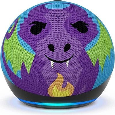 Amazon Echo Dot Kids (5-os kartos) - Amazon Alexa - Sferinis - Dažni spalvų deriniai - Vokiečių - Anglų - Ispanų - Prancūzų - Italų - Android - Fir...