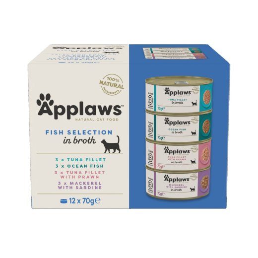 APPLAWS Kalade valik multipack puljongis - märgkassitoit - 12x70g