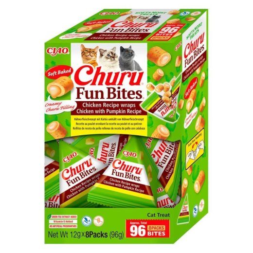 INABA Churu Fun Bites Kanaliha ja kõrvitsa kassileibad - 8x12 g