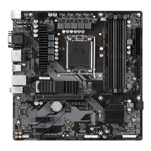 Gigabyte B760M DS3H DDR4 1.0 E/M Töötlemise perekond Intel Töötluspesa LGA1700 DDR4 DIMM Mälu pesad 4 Toetatud kõvakettaliidese SATA