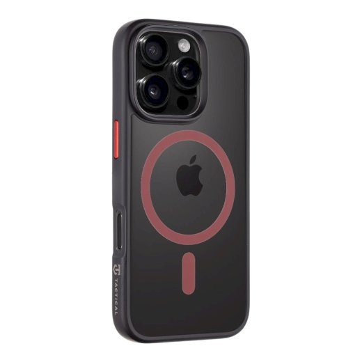 Taktikaline MagForce Hyperstealth 2.0 kaitseklaas iPhone 16 Pro jaoks / must/punane