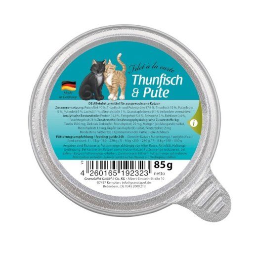 GRANATAPET Filet á la carte Tuunikala kalkuniga - märgkassitoit - 85g