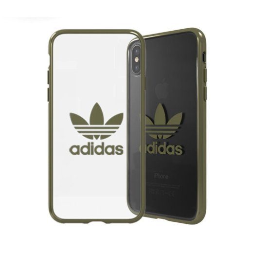 Adidas OR Skaidrus dėklas - Bumper Apple iPhone X / XS Žalias