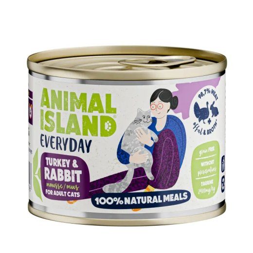 ANIMAL ISLAND Igapäevane kalkun ja küülik - niiske kassitoit - 200g