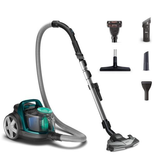 Dulkių siurblys PHILIPS Be maišelio 900 Watts Talpa 1.5 l Triukšmas 77 dB Tamsiai pilka Svoris 5.3 kg FC9556/09