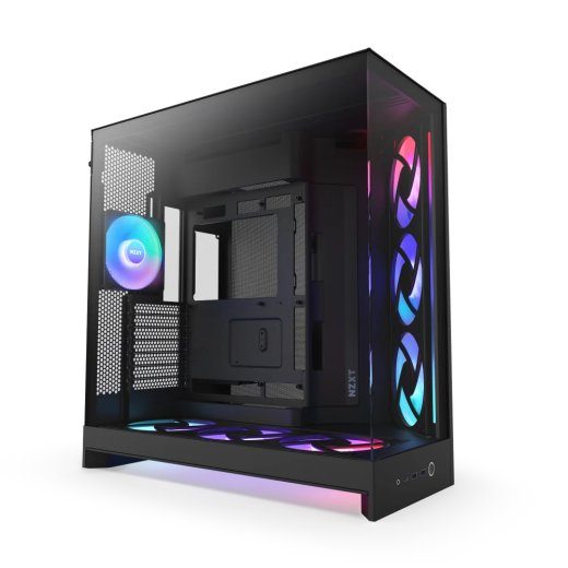 NZXT H9 Flow RGB+ 2025 Tower ATX ilma toiteallikata must