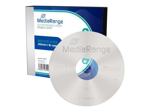 MediaRange 5x DVD+R Dual Layer 8.5GB