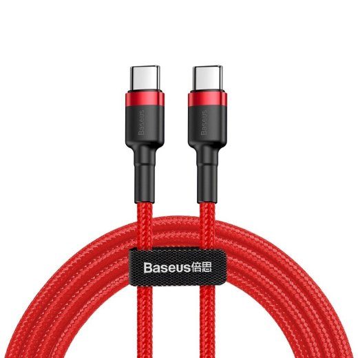 Baseus Cafule USB-C į USB-C kabelis PD 2.0, QC 3.0, 60W, 2m / raudonas
