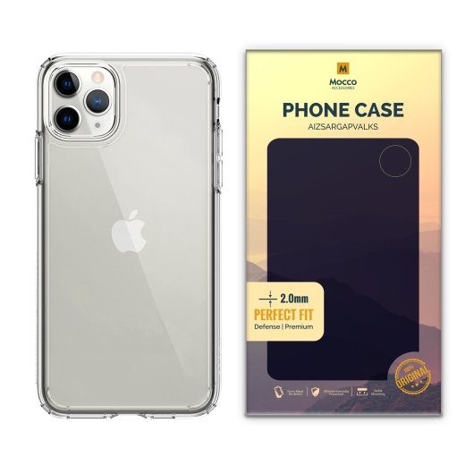 Mocco Originalus skaidrus dėklas 2mm silikoninis dėklas Apple iPhone 11 Pro Max Skaidrus (ES blisteris)