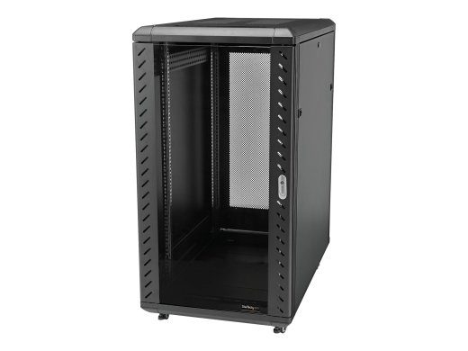 StarTech.com 18U 19" serveriruumi relv kaabi - 4 posti reguleeritav sügavus (6-32) lukustav kokkuvõtete hoidja - Mobiilne klaaskattega ja rattadega...