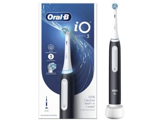 Oral-B iO Series 3 elektrinis dantų šepetėlis Matuotas Juodas