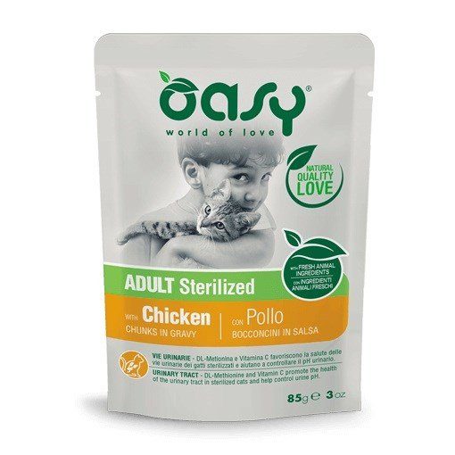 OASY Chunks in gravy Sterilized Kana - märjat kassatoitu - 85g
