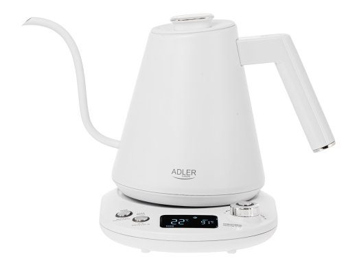 Adler Kettle AD 1349w Electric 1100 W 1 L Stainless Steel 360° rotational base White