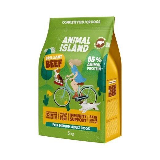 ANIMAL ISLAND Brilliant veiseliha - kuiv koeratoit - 3kg