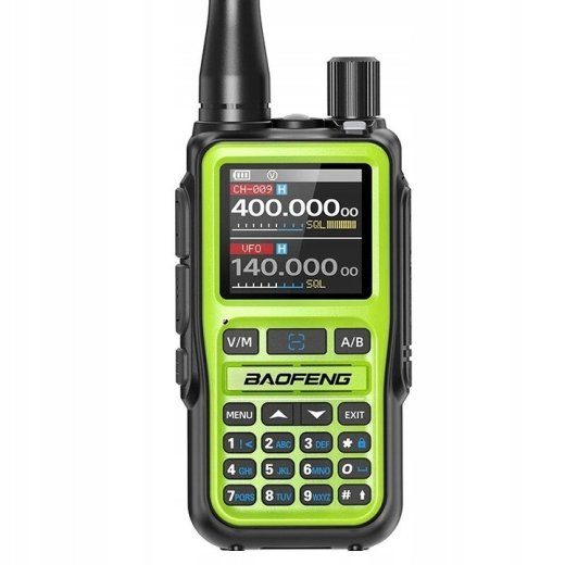 Baofeng UV-5R MINI USB-C Bluetooth VHF UHF Aviation Band Green kõnevaht