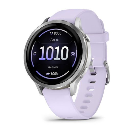 Garmin Venu 4 3,05 cm (1,2") AMOLED 41 mm Skaitmeninis 390 x 390 pikselių Jutiklinis ekranas Sidabrinis Wi-Fi GPS (palydovas)