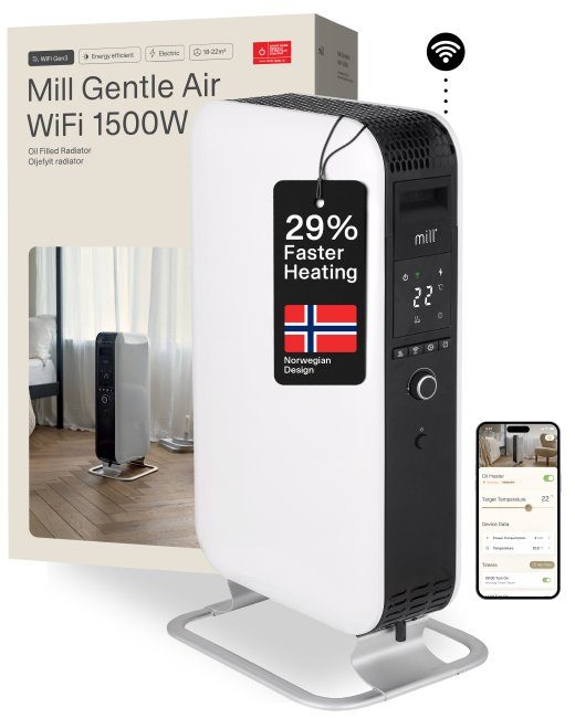 Mill Heater OIL1500WIFI3 GEN3 Oil Filled Radiator 1500 W Number of power levels 3 Suitable for rooms up to 25 m² White