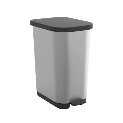 ROTHO Ribo Silver Pedal Bin 35 l