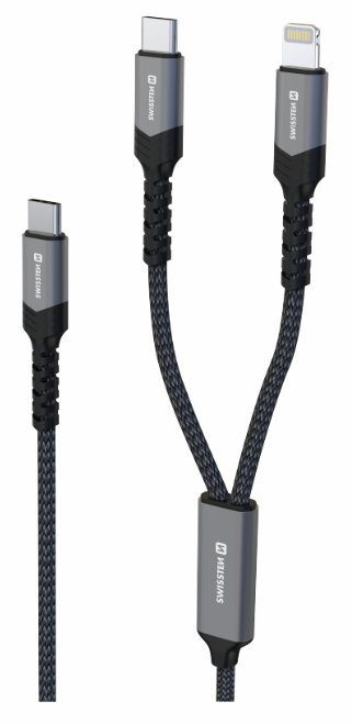 Swissten Tekstiilne 2in1 USB-C / Lighting Kaabel 100W 1.5m