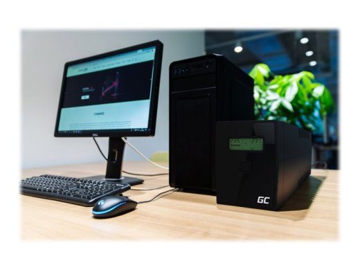 Green Cell UPS01LCD nepertraukiamas galios šaltinis (UPS) Line-Interactive 0.6 kVA 360 W 2 AC išorinio lizdo(ų)