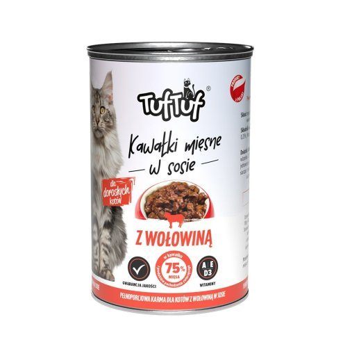 TUF TUF Lihapalad kastmes veisega - niiske kassitoit - 415g
