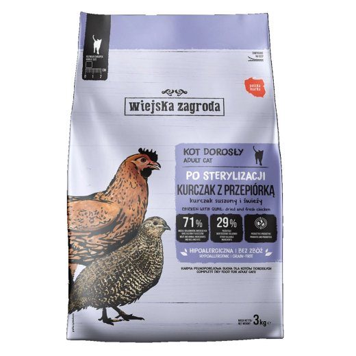 WIEJSKA ZAGRODA Sterilised Chicken with quail - kuivkassitoit - 3kg