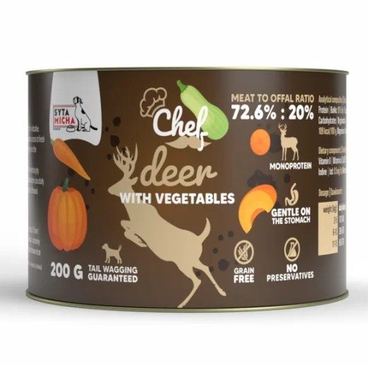 SYTA MICHA Chef Deer with vegetables Mono wet dog food 200g
