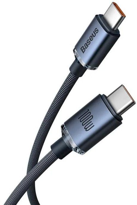 Baseus Crystal Shine Series andmekaabel USB-C kuni USB-C 100W 1.2m / must