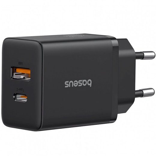 Baseus Cube Pro 30W laadija USB-C USB-A / must
