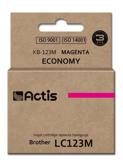 Actis KB-123M Tint (asendus Brother LC123M/LC121M jaoks; Standard; 10 ml; magenta)