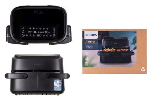 Philips 1000 serijos NA150/00 keptuvė Dviguba 7.1 L 2450 W Karšto oro keptuvė Juoda