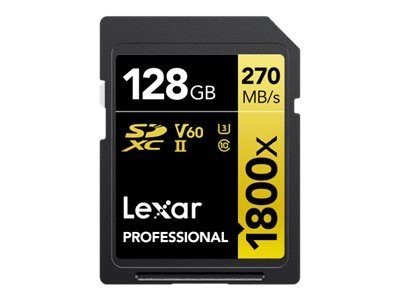 Lexar Professionaalne GOLD Series UHS-II SDXC Mälukaart 128GB 270MB/s