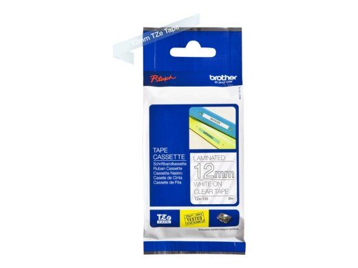 Brother TZe-135 Laminated Tape White on Clear TZe 8 m 1.2 cm