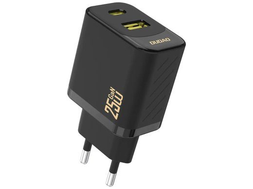 Dudao A26TEU Adapter 25Watt GaN 1xUSB-C 1xUSB-A Black