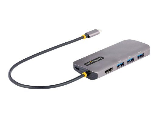 StarTech.com USB C daugiafunkcis adapteris, 4K 60Hz HDMI vaizdo, 3 prievadų 5Gbps USB-A 3.2 šakotuvas, 100W maitinimo perdavimas per GbE, USB Type-...