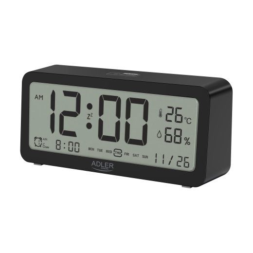 Adler Alarm Clock AD 1195b Alarm function Black