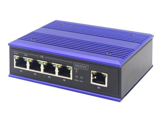DIGITUS 4-Portiline 10/100 PoE+ Tööstuslik Lüliti