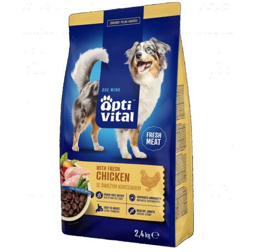 OPTIVITAL värske kanaga - kuiv koeratoit - 2,4kg