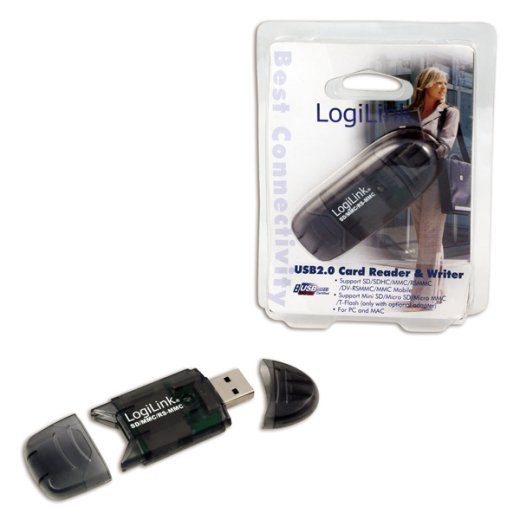 Logilink USB 2.0 Stick väline kaardilugeja MMC, RS-MMC, SD ja SD HC jaoks