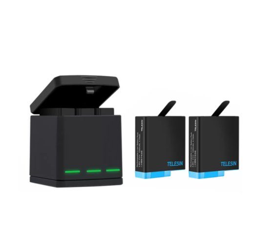 Telesin kolmekanaliline laadija GoPro Hero 5/6/7/8 + 2 aku jaoks (GP-BNC-801)