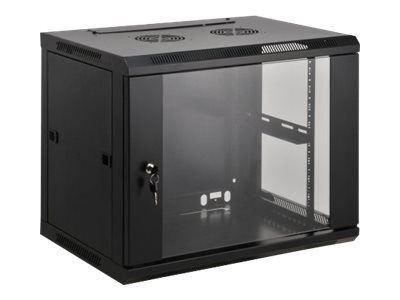 Intellinet Võrgukabinet, Seinale Paigaldatav (Standard), 20U, Kasutatav Sügavus 500mm/Laius 540mm, Must, Kokku pandud, Max 60kg, Metall & Klaas Uks...