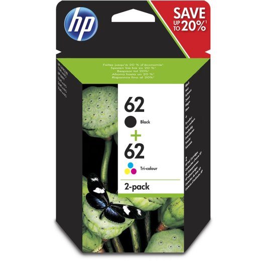 HP 62 Color (tsüaan, magenta, kollane) Pigmented Black Ink N9J71AE